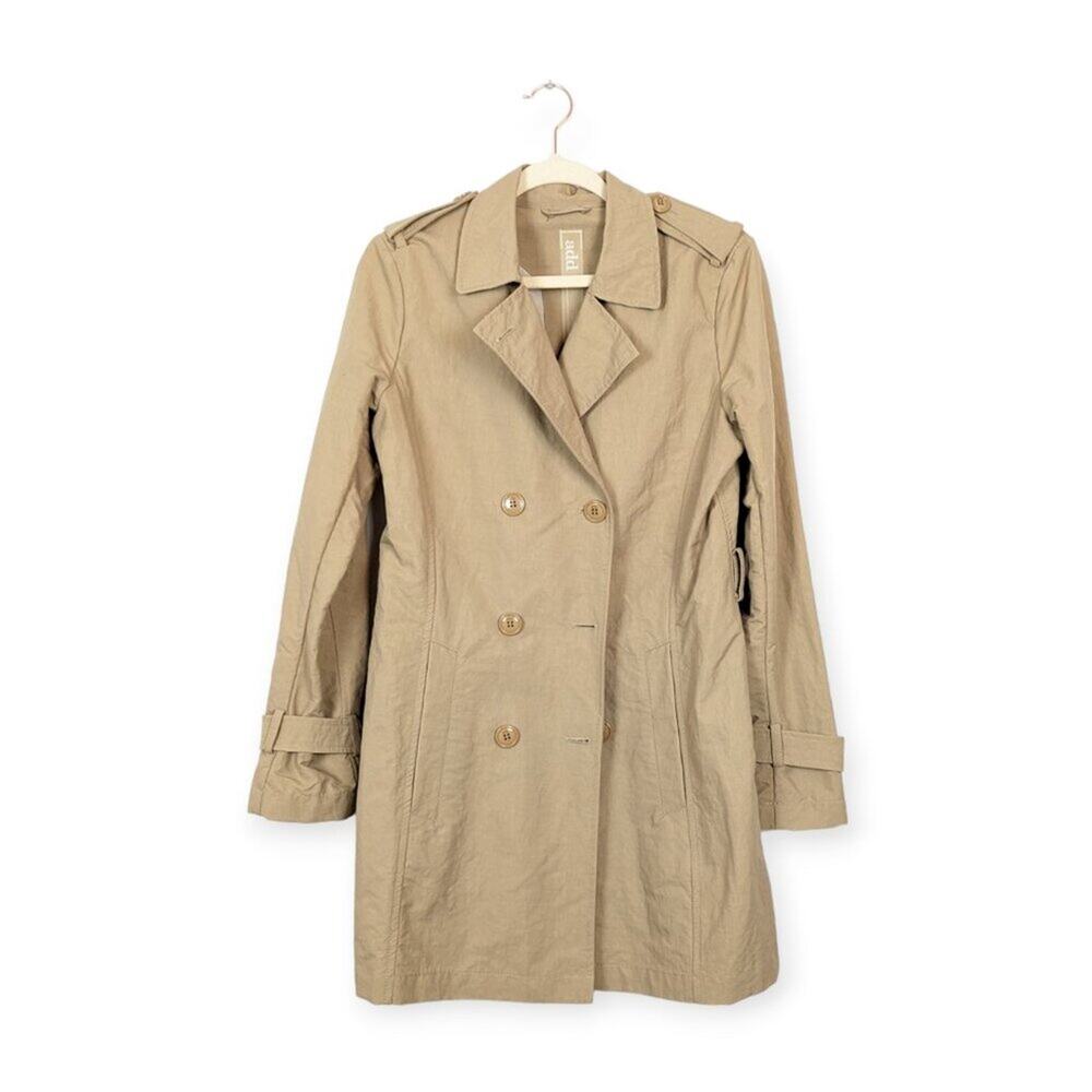 Add Sand Tan Double Breasted Trench Coat Size 8